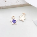 Star-shaped golden and purple enamel jewelry pendants for DIY necklace making - Mini Five-pointed Star (6.5x8mm)