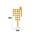 Detailed view of gold tassel stud earrings with dimensions of 1.8cm by 1.0cm - Gold Triangle Multi-layer Tassel Style (12# Gold)