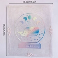 Detail of suncatcher sticker with crystal ball and whale design showing dimensions - RPS059: Crystal Ball Whale Moon