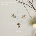 3D transparent acrylic snowflake ornament with gold glitter details, 15x15cm size - 3D Snowflake (WL2022-63)