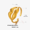 Goldener verstellbarer Lippenring aus Edelstahl mit detaillierten Größenangaben - Gold