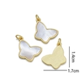 Pendentif papillon doré en nacre, 1,4cm x 1,7cm accessoire DIY pour collier chic - Pendentif Papillon