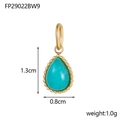 Detailed view of teardrop stone pendant with dimensions 1.3cm by 0.8cm and 1.0g weight - Turquoise - Water Drop Pendant