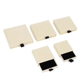 Beige drawer jewelry gift box with black velvet lining and pull ribbon in five sizes - 6*6*1.7cm / Beige Linen