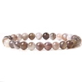 Handmade 6mm purple agate natural stone beaded stretch bracelet with unique banded texture - Persian Gulf Agate