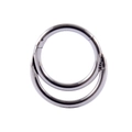 Silver stainless steel double ring septum clicker and cartilage earring piercing - 20# Silver - Double Concentric Ring