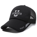 Gorra de béisbol negra transpirable para hombre con bordado ECHOES y visera larga - Ajustable / Negro
