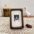 Black walnut magnetic photo frame with rounded edges and white mat insert - Walnut Wood / 3 Inch Upgraded Style (With Magnet)