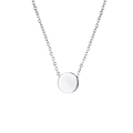 Polished silver stainless steel necklace with a minimalist round pendant on a fine chain - 8*8*3MM / Silver Tone 38+5cm