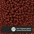 4mm reddish brown glass round beads with solid paint finish for DIY jewelry crafts - EU 27