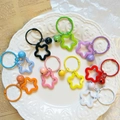 Colorful pentagram acrylic star keychains with bells in nine vibrant dopamine colors - Multicolor