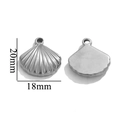 Ciondolo a conchiglia in acciaio argentato 20mm x 18mm per creazione di gioielli fai da te - Colore Acciaio Conchiglia