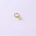 Golden huggie hoop earring with vibrant green star pendant in minimalist style - Star Style (352-14#) / Green