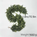Close-up of 1.8m soft rubber Norfolk cedar garland with realistic texture and 1660g weight - 1.8m 80 Tips 1660g