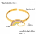 Gold stainless steel rainbow cloud oil drip ring for kids in size 3 and 0.8g weight - Rainbow Cloud Open Ring (Size 3)