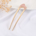 Épingle à cheveux dorée en U avec papillon en émail rose et détails de glands - Arc Rose (68#) / Rose