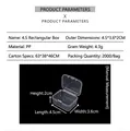 Clear PP plastic small storage box 4.5x3.6x2cm for hardware tools and parts - 4.5 Rectangular (4.5*3.6*2cm)
