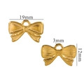 Golden stainless steel bow pendant charms with dimensions for jewelry making and DIY crafts - Gold-33 (1.14g)