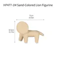 Modern minimalist ceramic lion sculpture in sand beige finish for home decor - Right Face Lion - Sand Color with Dots