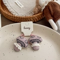 Pair of cute pink mushroom hair ties with delicate embroidery for girls hair styling - Pearl Pink Mushroom Hair Tie
