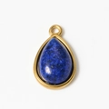 Teardrop blue gemstone pendant with gold plated stainless steel frame for jewelry making - Large / 4# Blue