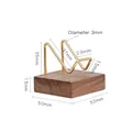 Brass mineral display stand with walnut wood base for crystals and small jewelry items - Black Walnut Brass Base Small