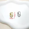 Gold and silver heart lock pendants with micro-paved zircons measuring 13mm by 24mm - Heart Lock / 18K Gold Plated