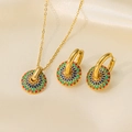 Parure Marguerite Peinte [Collier + Boucles d'oreilles] (QYH1176+G3016)