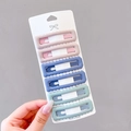 Lot de 6 pinces à cheveux mates ondulées rose, bleu et vert sur carte blanche - Style Vague Carrée / Lot de 6 / Rose + Bleu