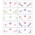 Selection of colorful glitter butterfly temporary tattoos with floral and crane designs - Glitter Chinese Style Face Sticker A-10 Sheets