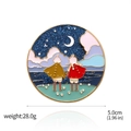 Sky game inspired enamel brooch with colorful cape characters and blue glitter starry sky - Sky Children of the Light Scene Badge (X00399)