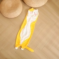 Long yellow and white cat plush body pillow with cute face embroidery on wood floor - 90cm (Unfilled Shell) / Yellow