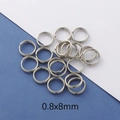 Detailansicht der 0,8x8mm Edelstahl-Biegeringe in Silber für DIY-Schmuckherstellung - 0.8*8mm Stahlfarbe