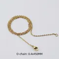 Collana minimalista in acciaio inossidabile placcato oro 18K catena a O 0,4x450mm con chiusura - Catena a Maglie (Oro) / 0.4mm x 45cm