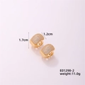 Boucles d'oreilles créoles dorées avec zircons blancs, bijoux minimalistes de 1,7 cm - Or-Zircon Clair