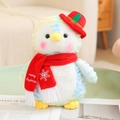 Peluche pinguino di Natale tie-dye con cappello rosso e sciarpa Merry Christmas colorata - Cappello Rosso Tie-dye Verde / 26cm