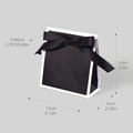Detailed size chart for black and white gift bag with ribbon bow and trapezoid shape - Small Black (10pcs/Pack)