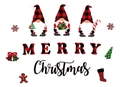 Weihnachts-Wichtel Magnetset mit rot-schwarzem Karomuster und Merry Christmas Text - Zwerg-2
