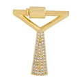 Golden Y-shaped letter pendant with micro-pave white zircon for DIY necklaces - Letter T