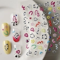 3D embossed nail art stickers featuring colorful jelly beans and pop graffiti designs - Pop Graffiti Style (CO-012)