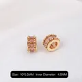 14K gold plated pink marquise zircon bead 10x5.5mm with 4.5mm hole for DIY bracelet - Large Pink Zirconia 14k Gold