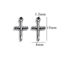 Silver-gray retro cross pendant 15mm by 8mm with 1.5mm hole for jewelry DIY - Style 33