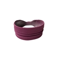 Elastic wide headband in dark purple with ribbed texture for yoga and fitness - Purplish Red