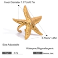 Detalle de dimensiones de un anillo de estrella de mar ajustable de acero inoxidable - Anillo Ajustable Abierto de Estrella de Mar (JDR2409034)