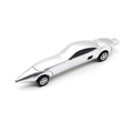 Creative silver racing car shaped ballpoint pen with a metallic plastic finish for kids - Silver