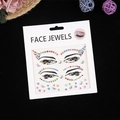 Face jewels with stars and moons on a card for festival makeup and decoration - Multicolor Crescent