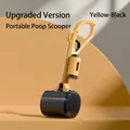 Portable pet waste scooper for dogs in yellow and black with built-in bag dispenser - Yellow and Black