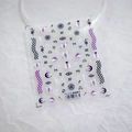 Purple Gothic nail art stickers with zodiac signs and butterflies on white fabric - TS-3132 Encounter Star River