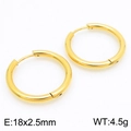 Classic 18K gold-plated stainless steel round hoop earrings 18mm diameter for women and men - 18*2.5mm Gold Ke113206-zz / A Pair Of [inner Diameters]