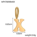Polished gold stainless steel letter X pendant charm for DIY jewelry making - Letter-X / Gold